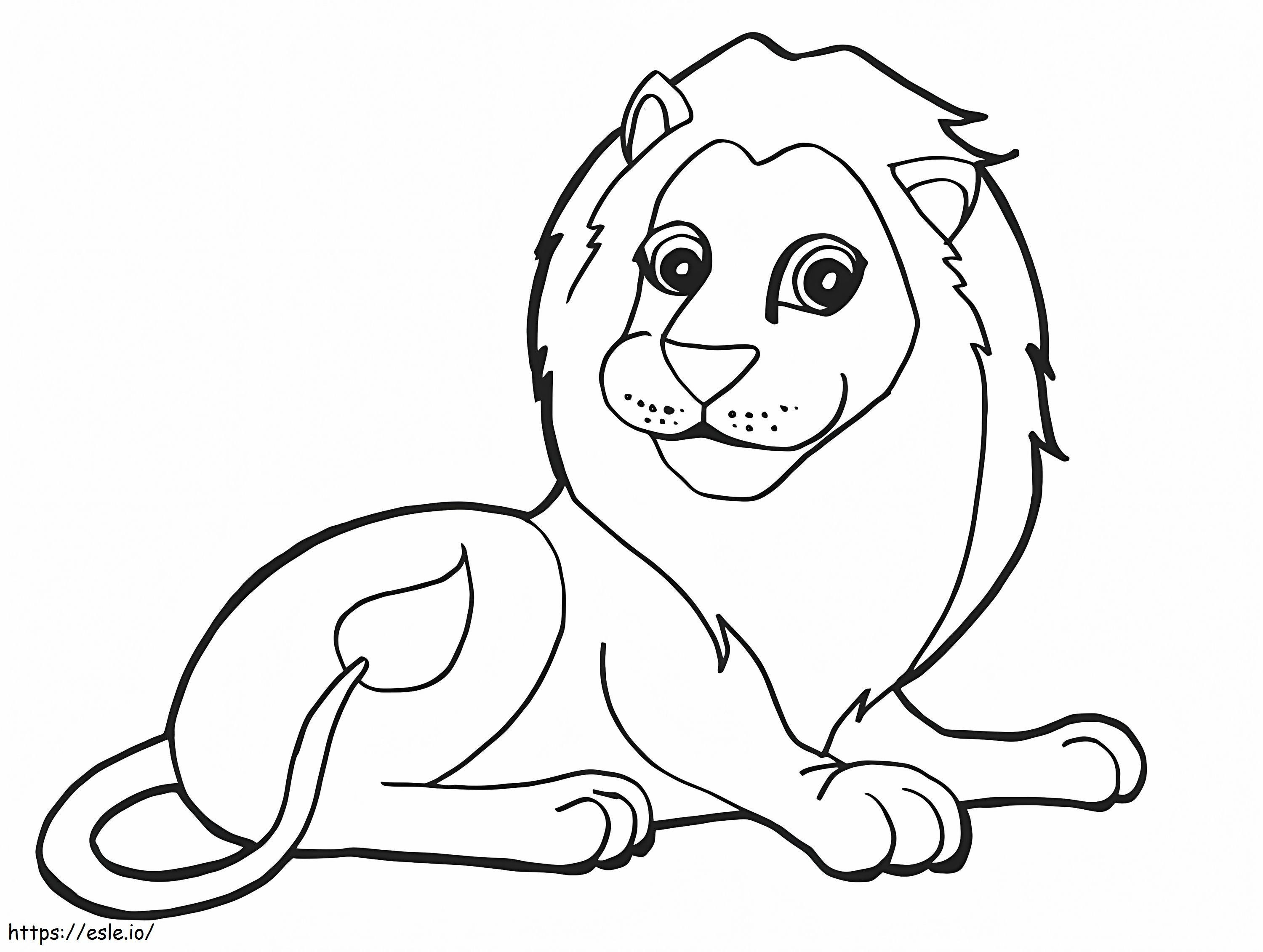ライオンとカラー ぬりえ - 塗り絵