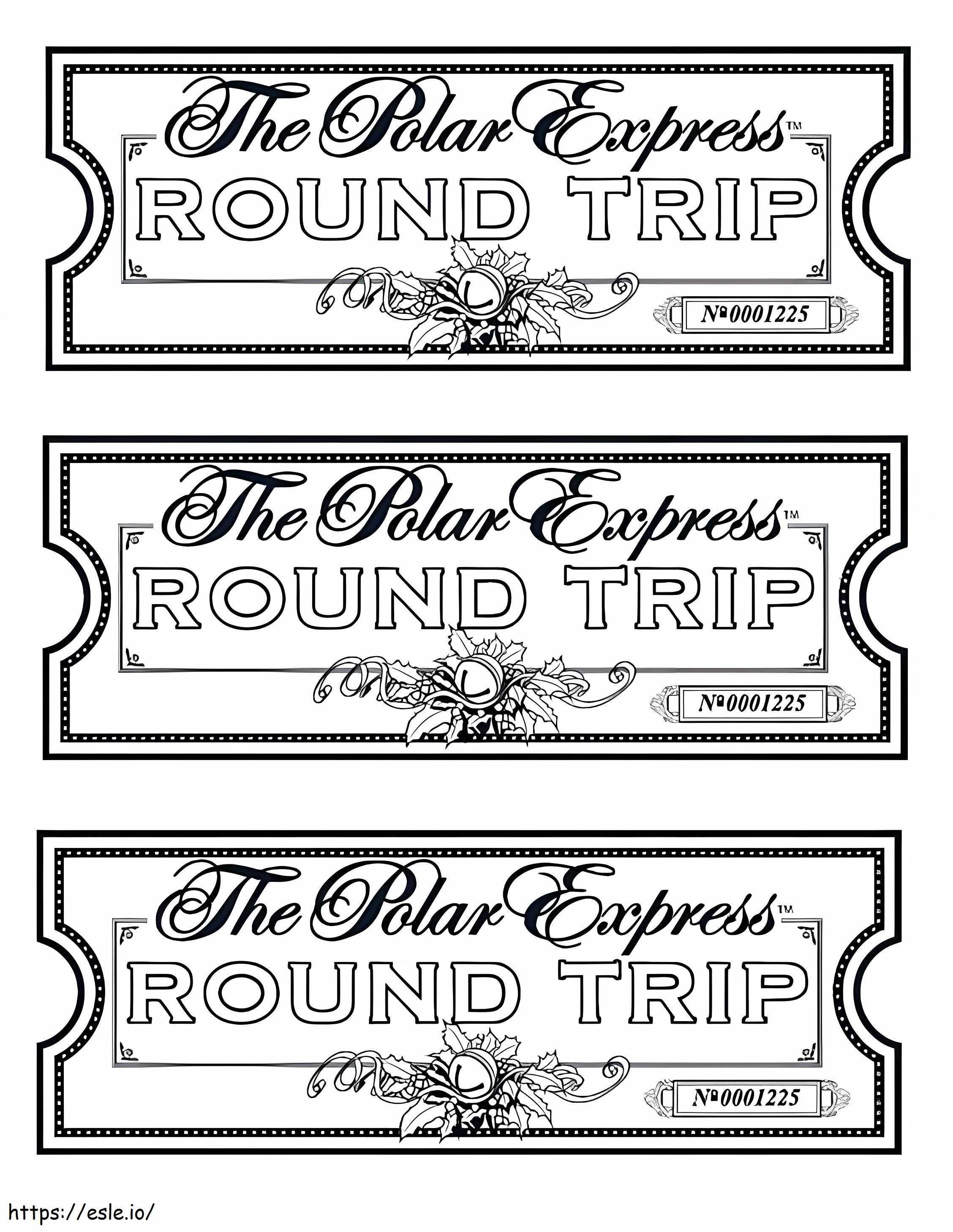 Bilhetes Polar Express para colorir