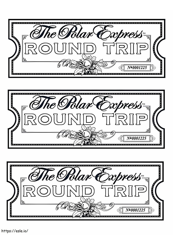 Bilhetes Polar Express para colorir