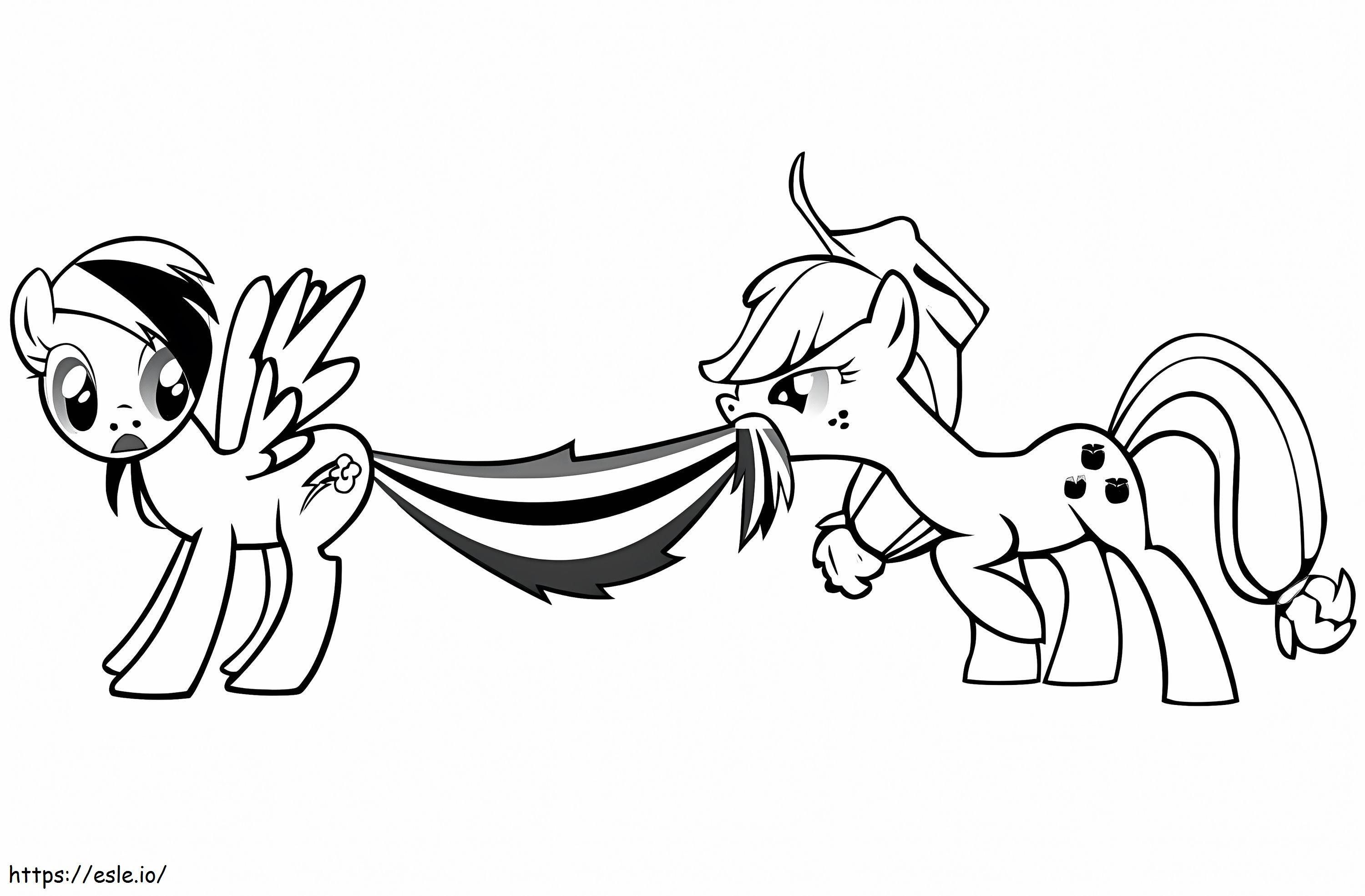 Rainbow Dash And Applejack coloring page