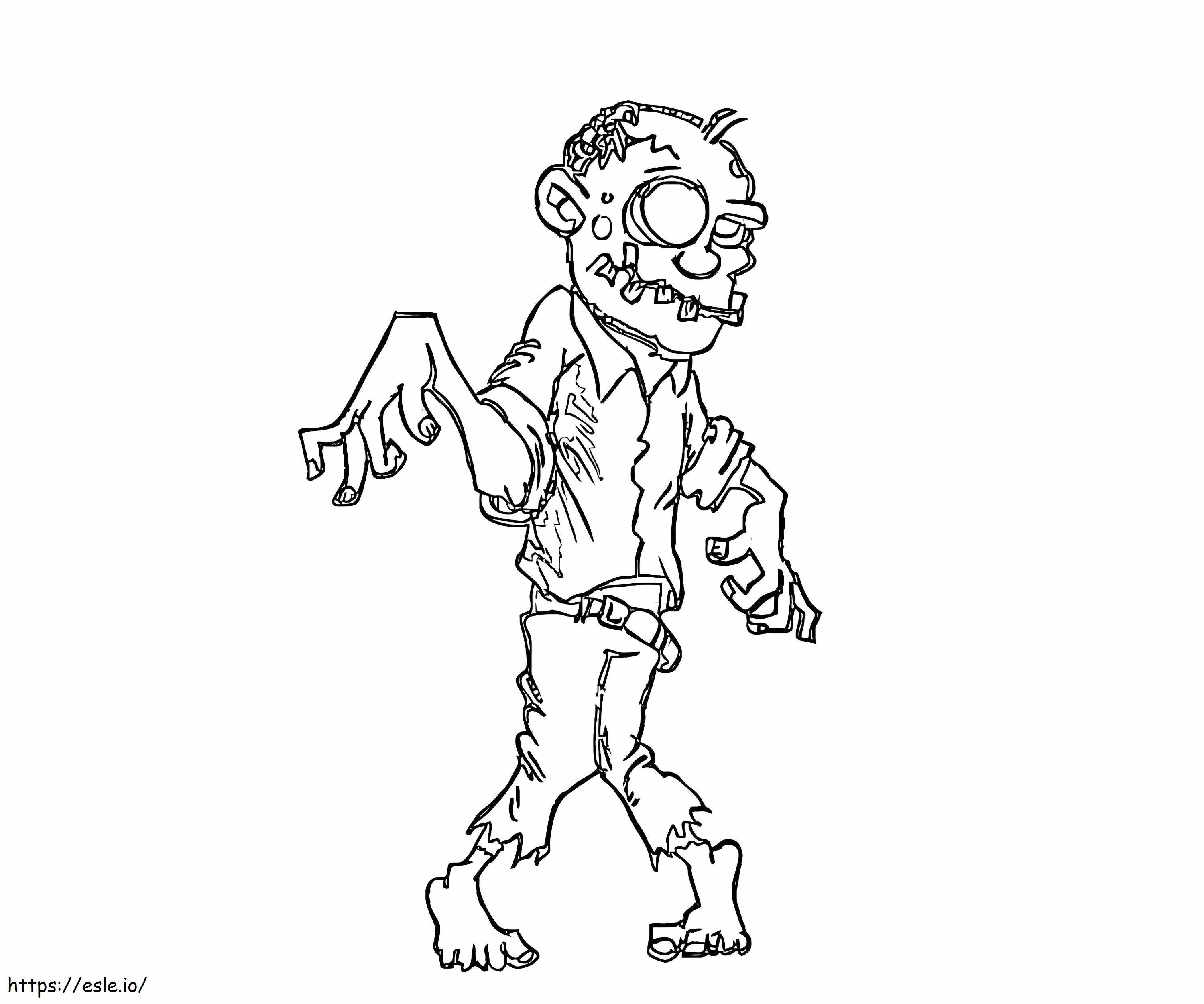 Awesome Zombie coloring page