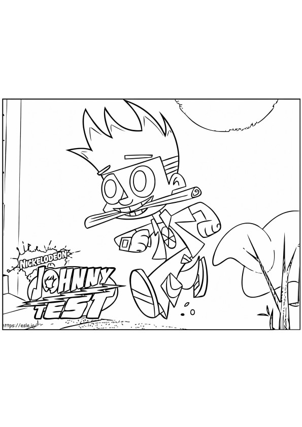 Johnny Test Running coloring page