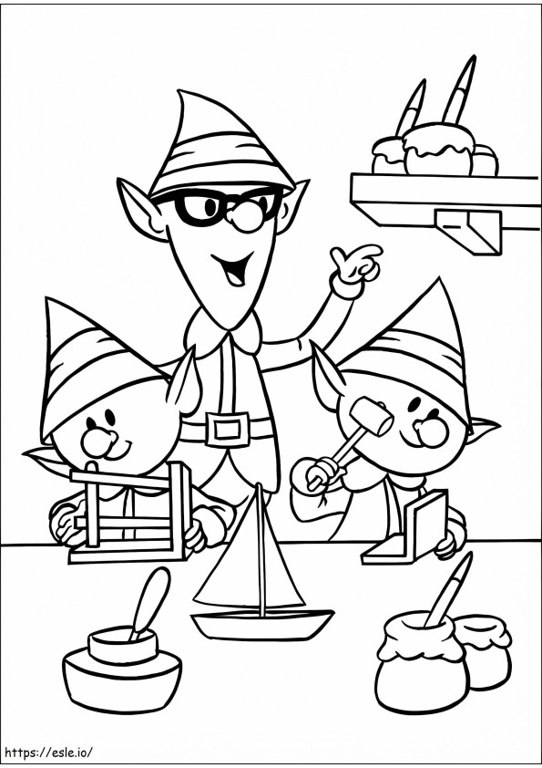 Elves From Rudolph 2 coloring page