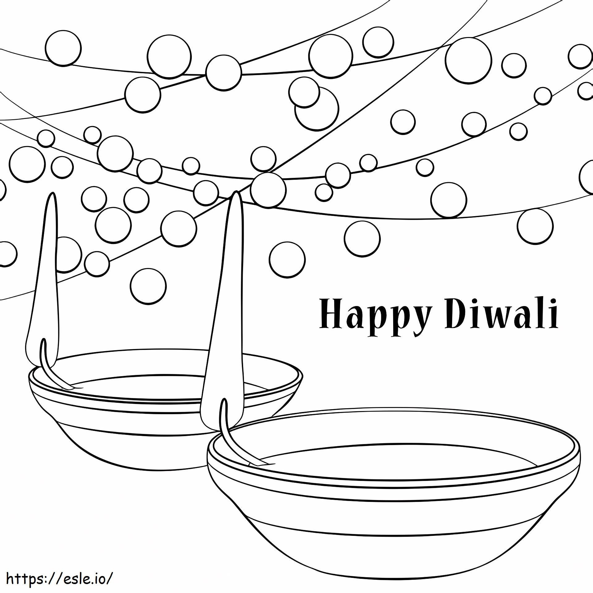 Happy Diwali coloring page
