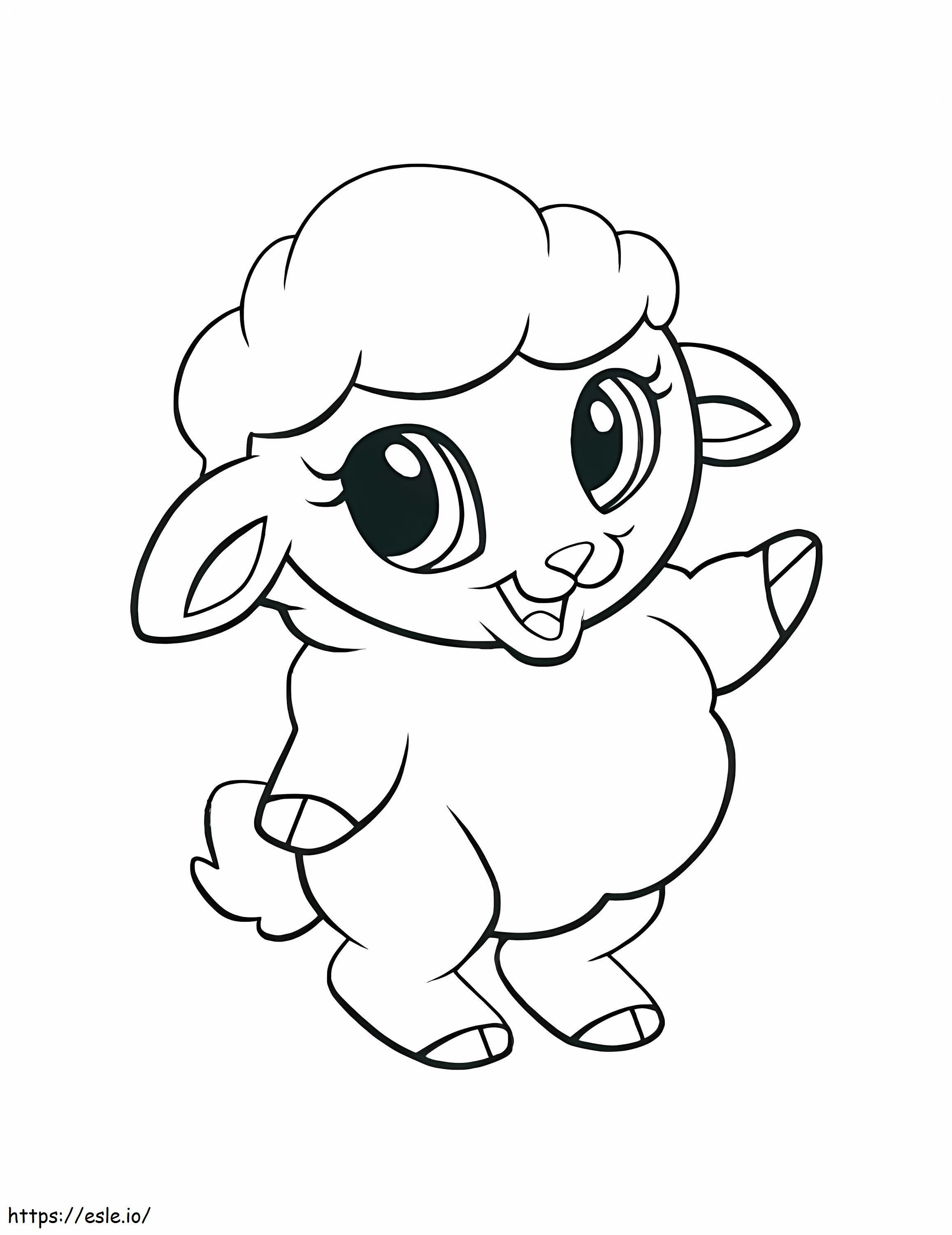Kawaii Mouton de colorat