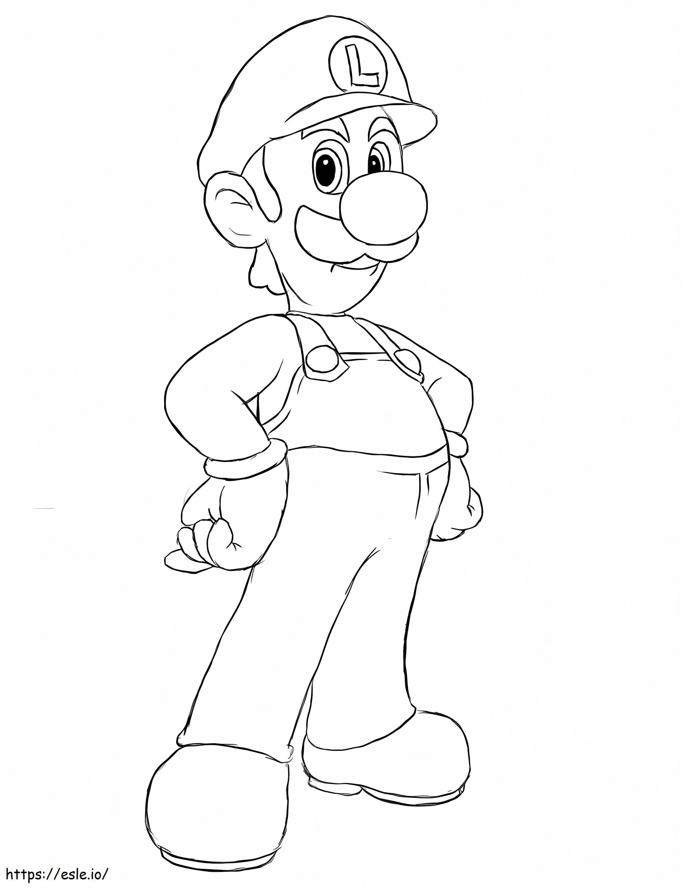 Luigi De Super Mario 4 da colorare