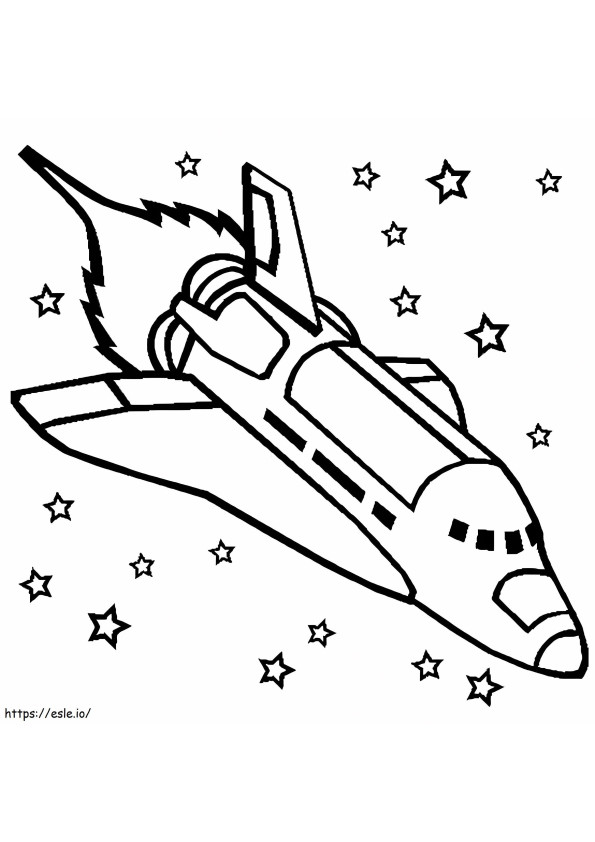 Space Shuttle Spaceship coloring page