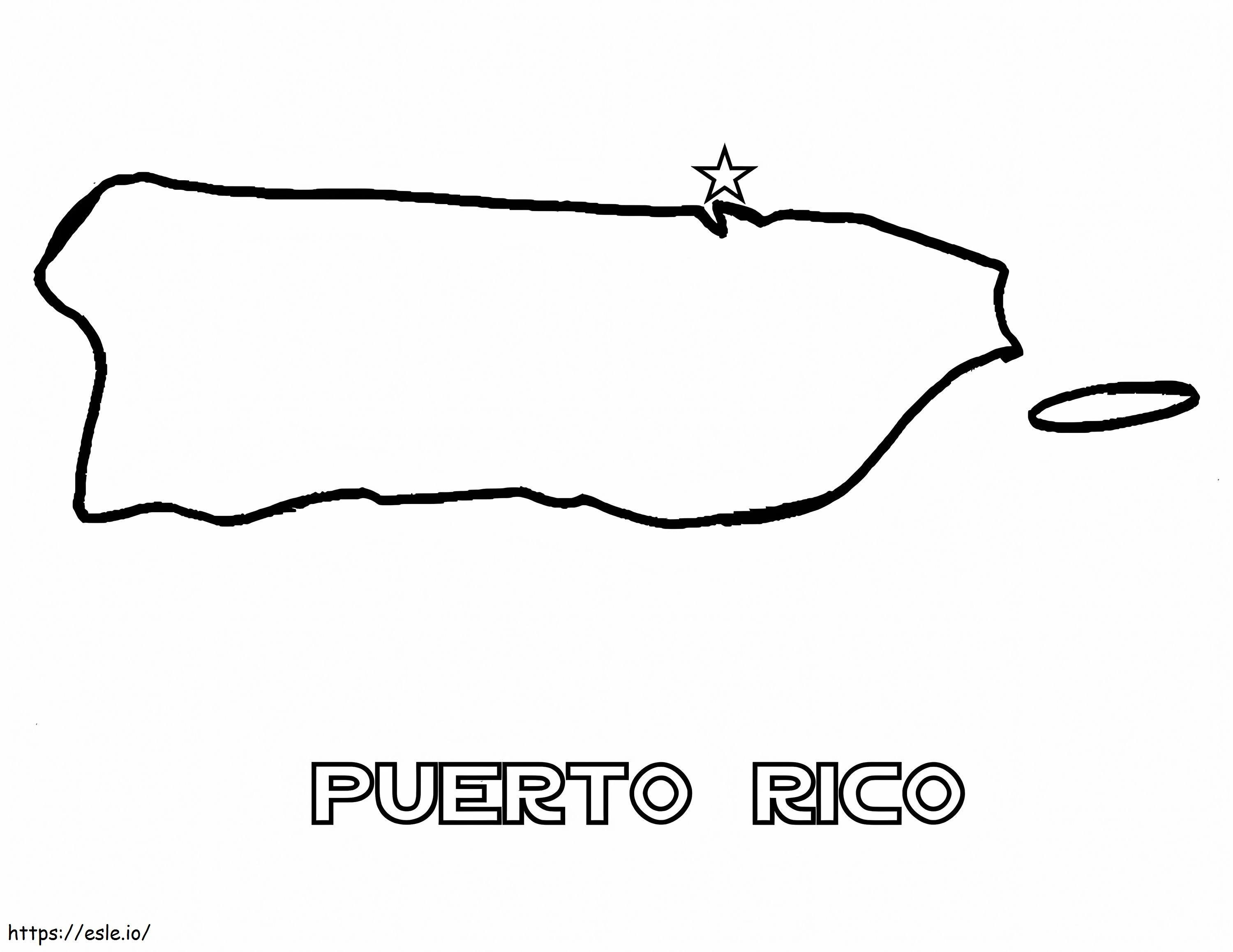 Karte von Puerto Rico ausmalbilder