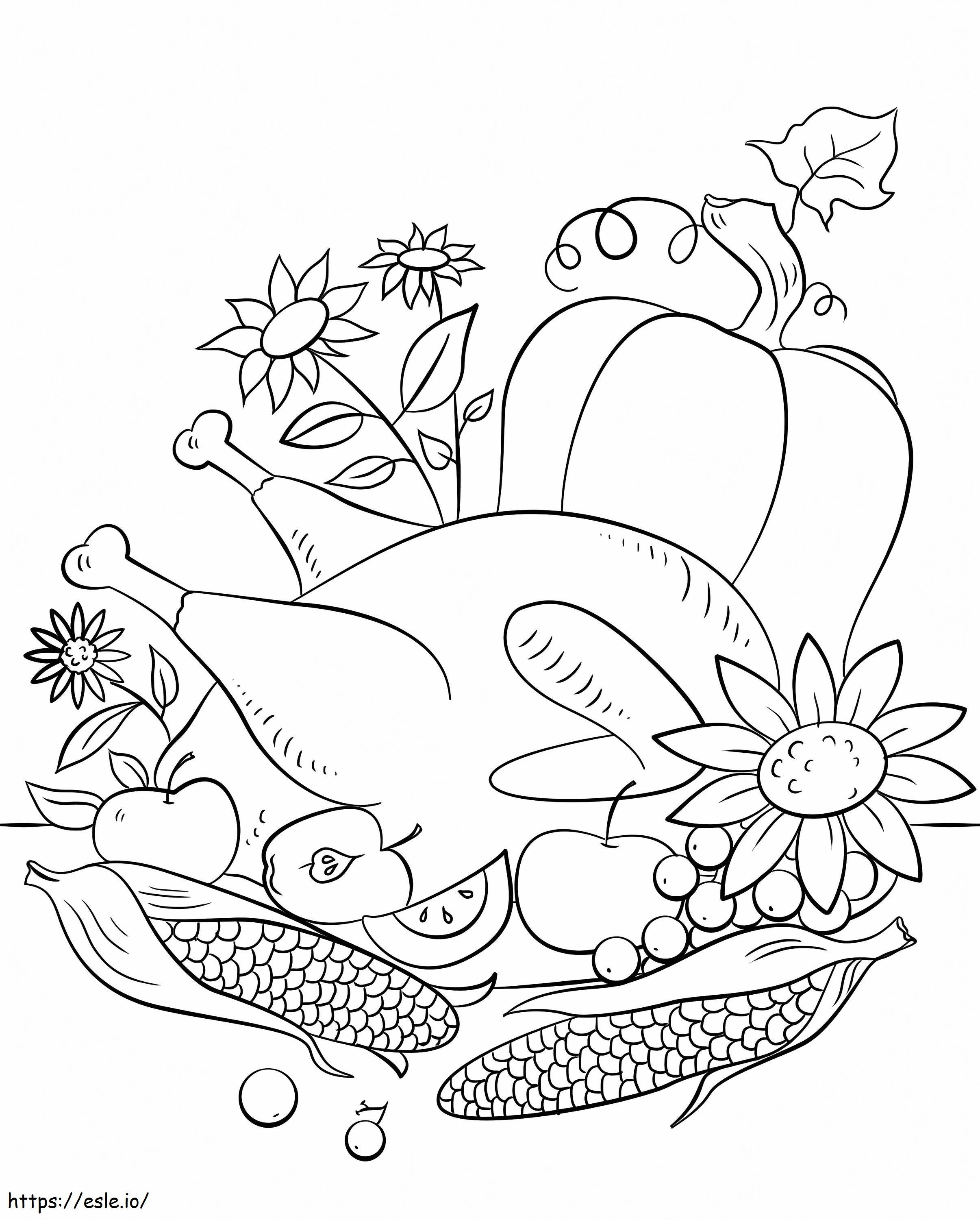 Thanksgiving Food coloring page