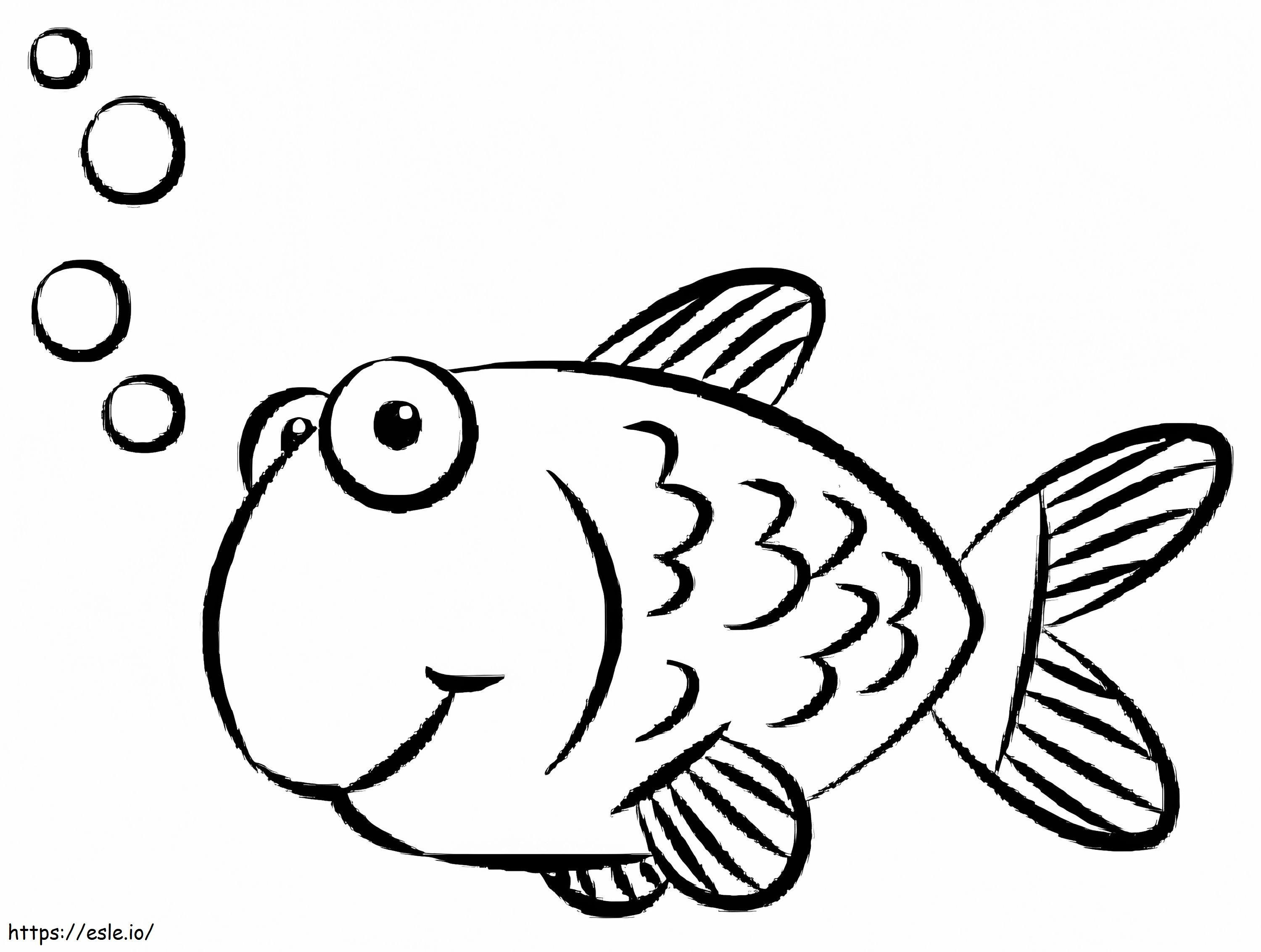 Coloriage heureux, poisson rouge à imprimer dessin