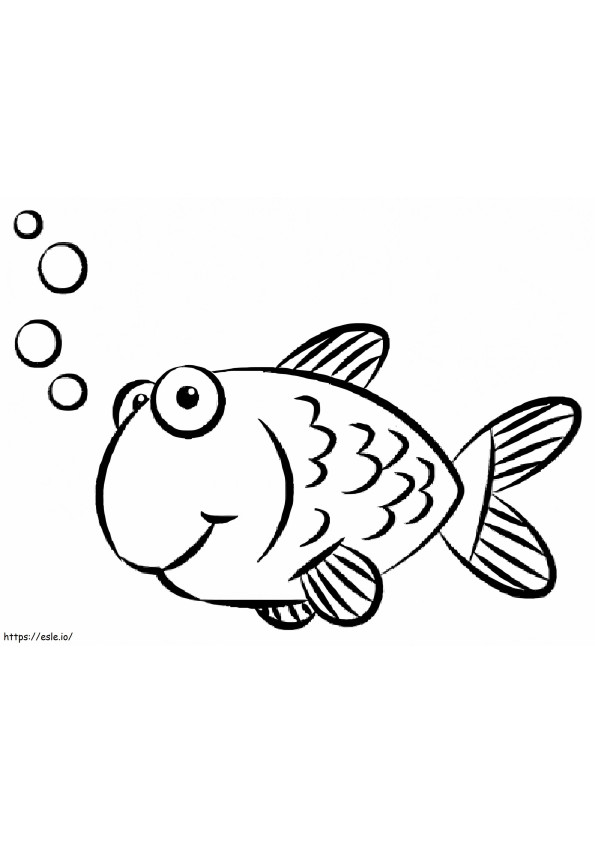 Coloriage heureux, poisson rouge à imprimer dessin