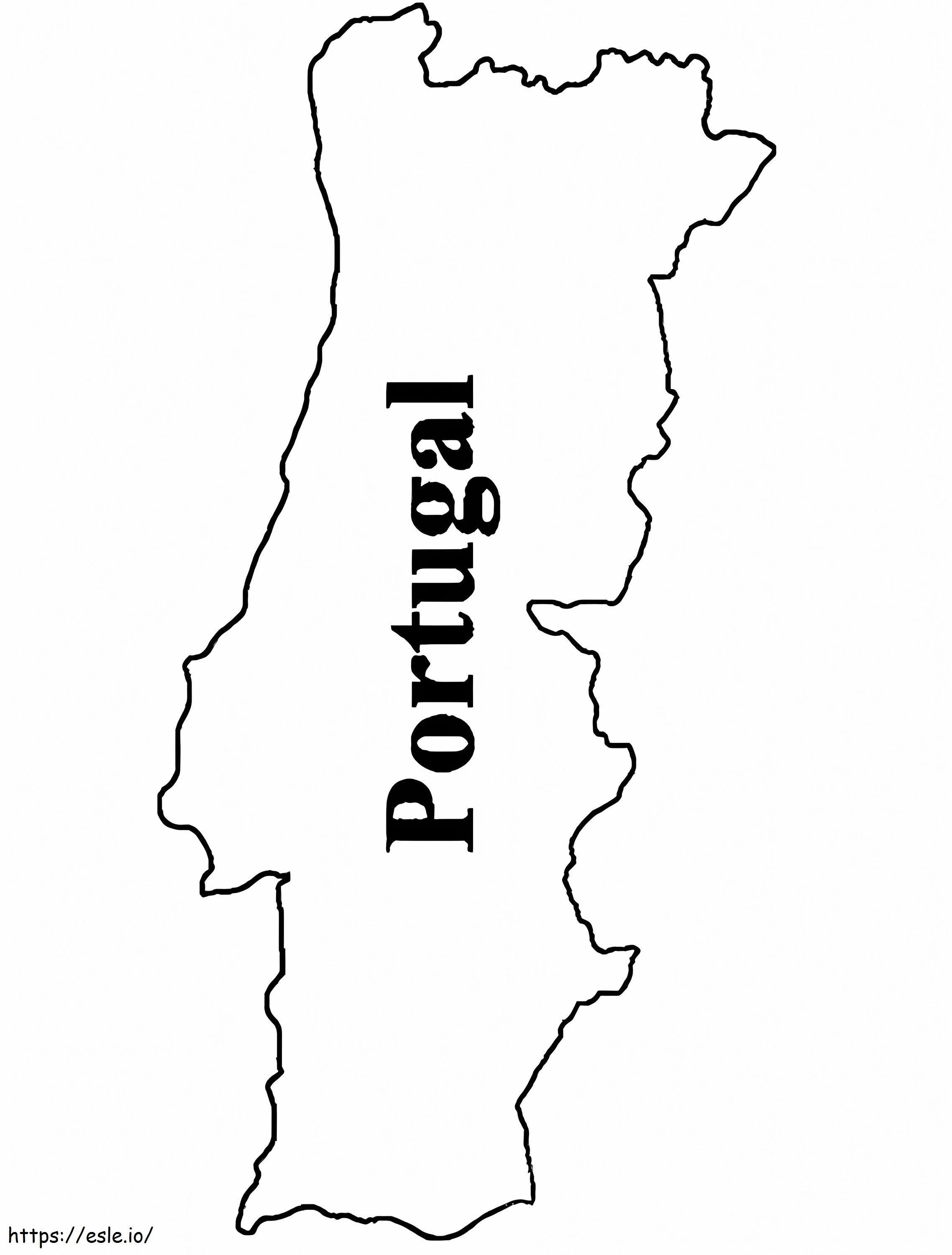 Mapa de Portugal para colorear