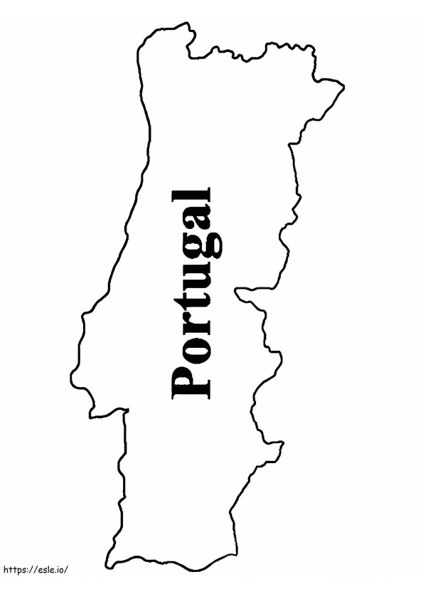 Mappa del Portogallo da colorare
