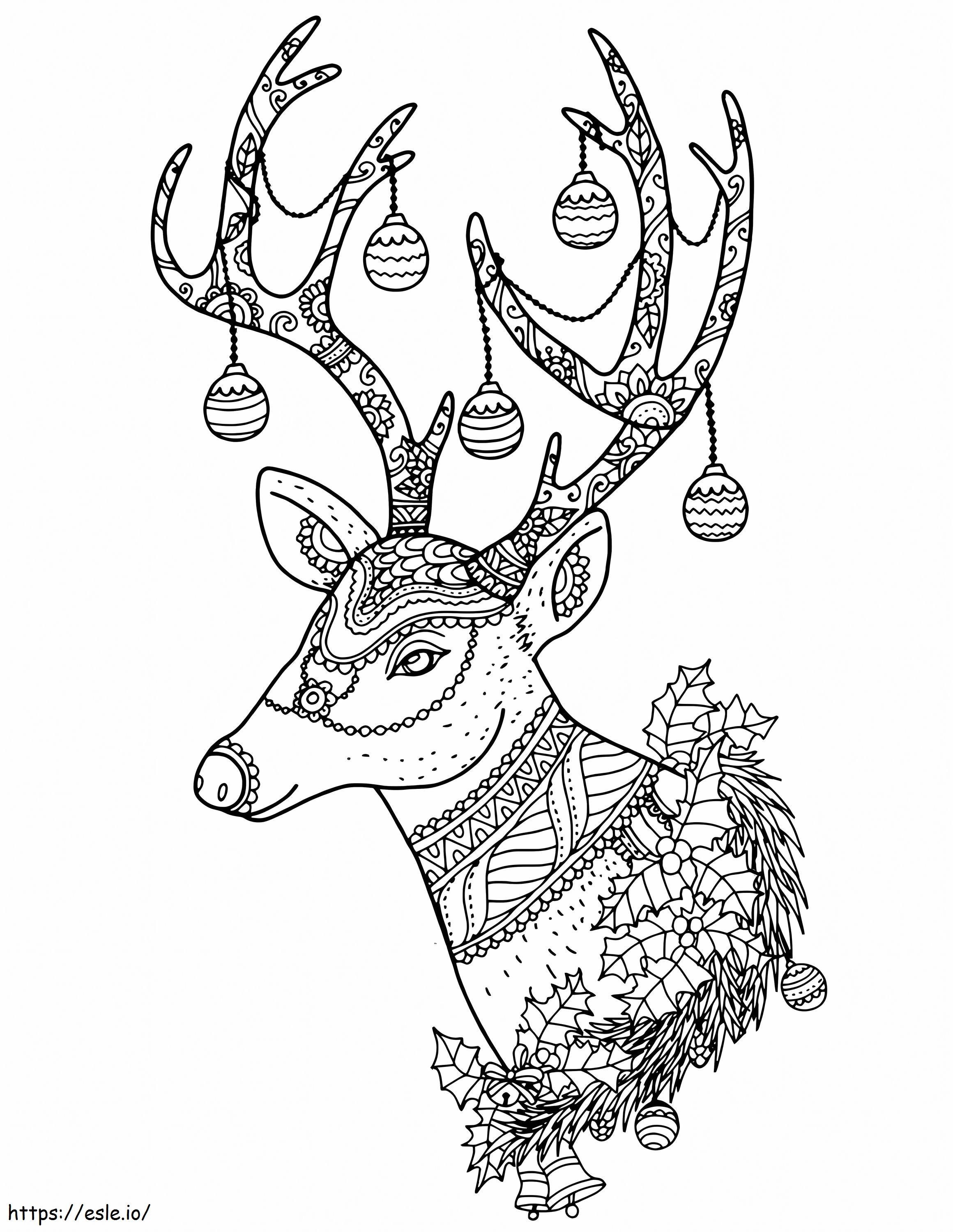 Mandala Reindeer Head coloring page