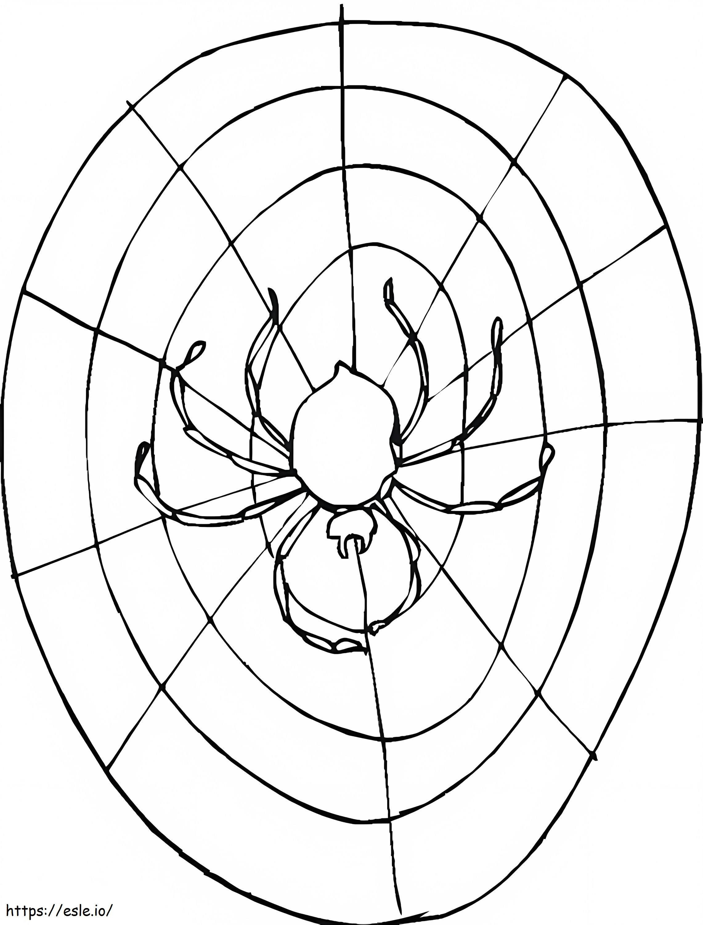 Hämähäkki verkossa värityskuva