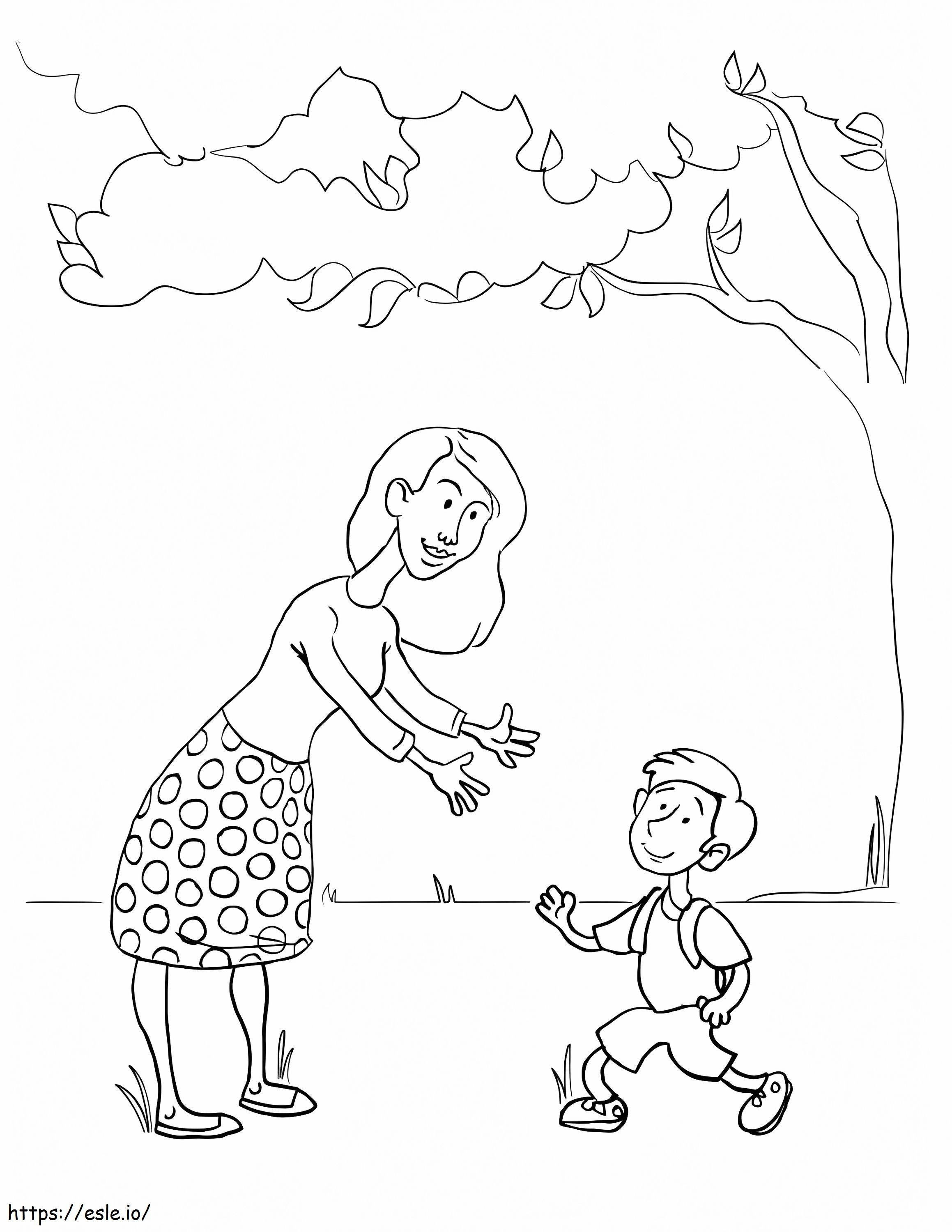 Son And Mom coloring page