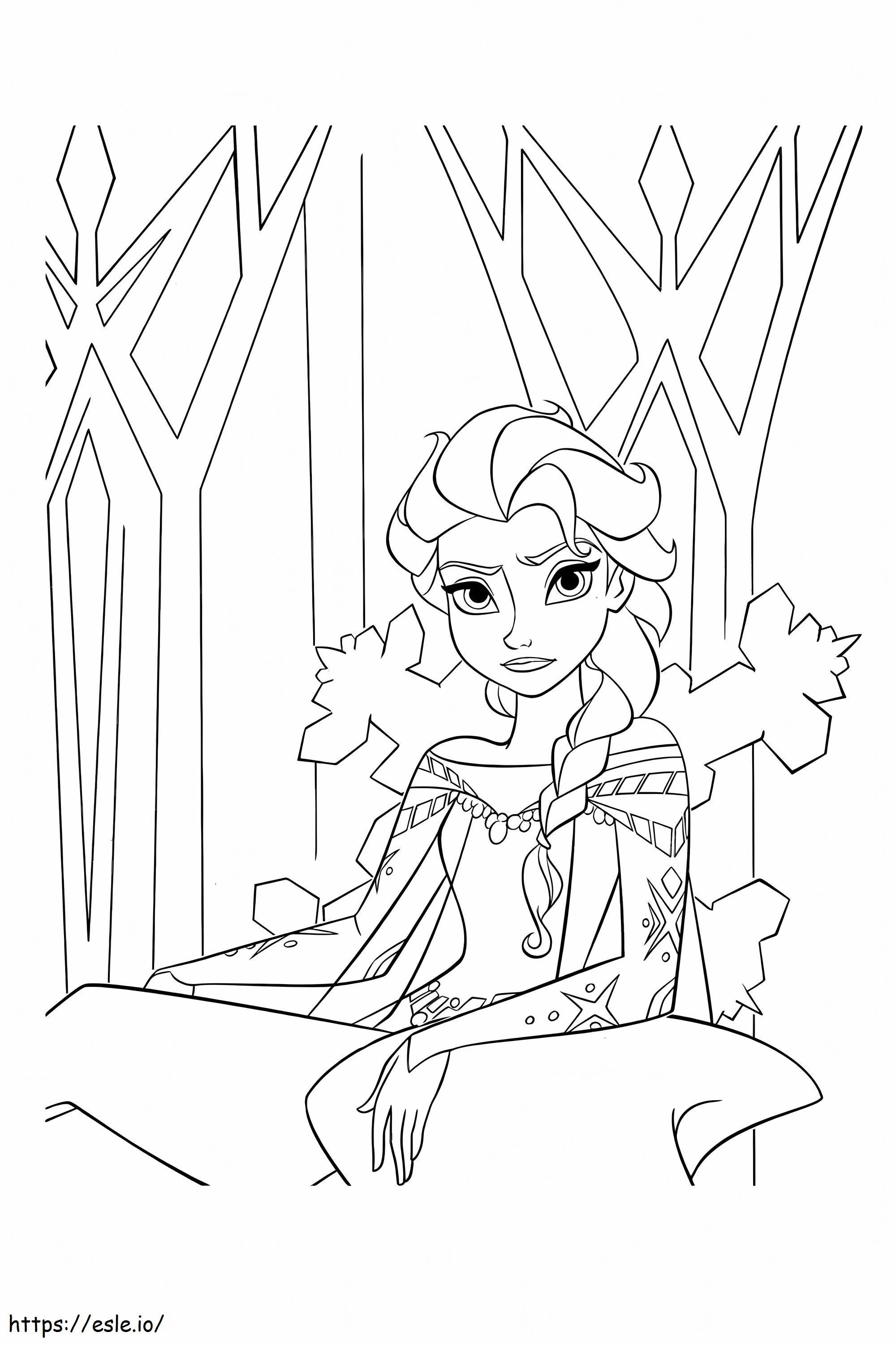 Elsa com raiva para colorir