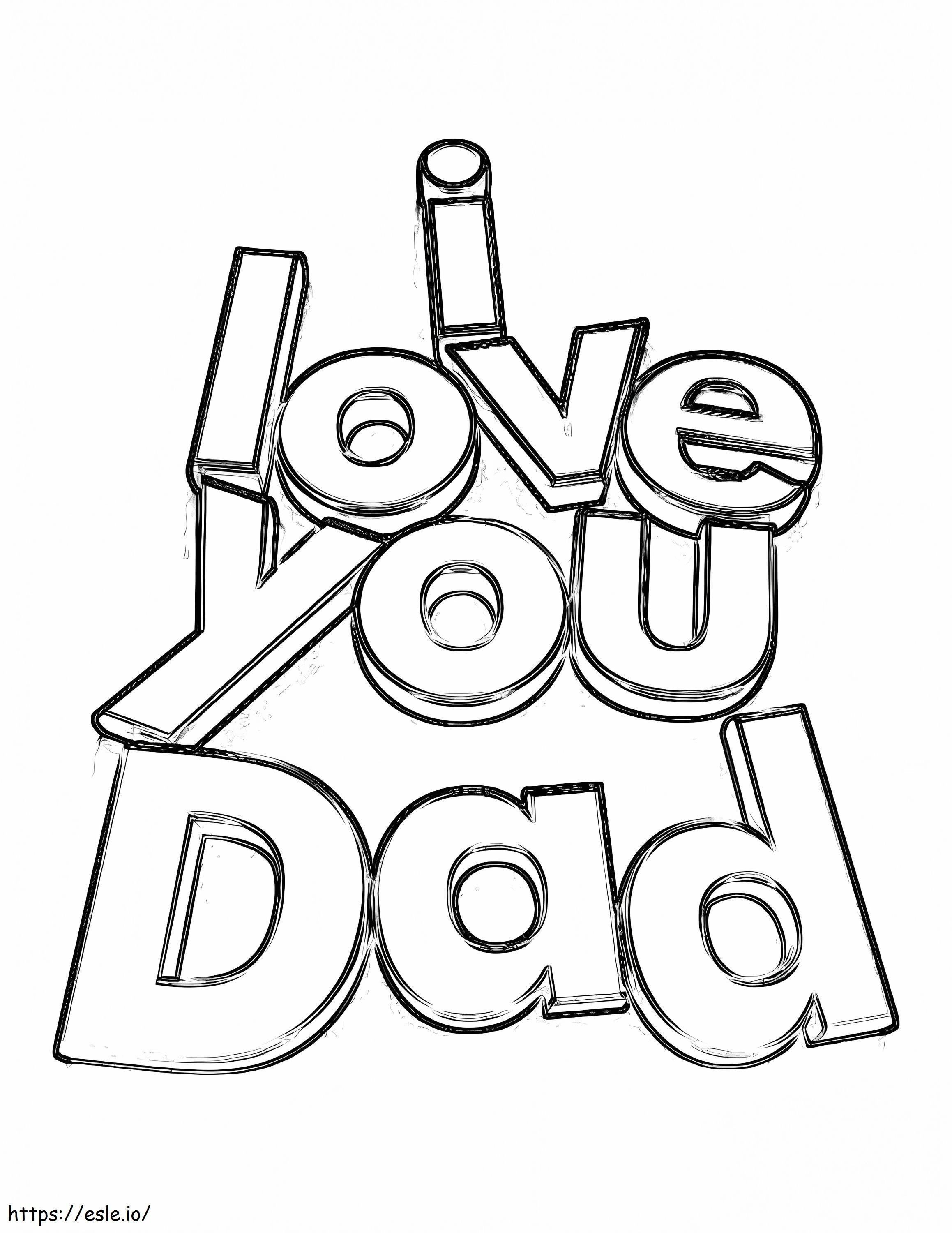 Love You Dad coloring page