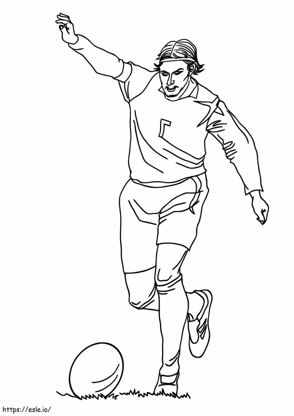 Coloriage Le petit Lionel Messi jouant au football à imprimer dessin