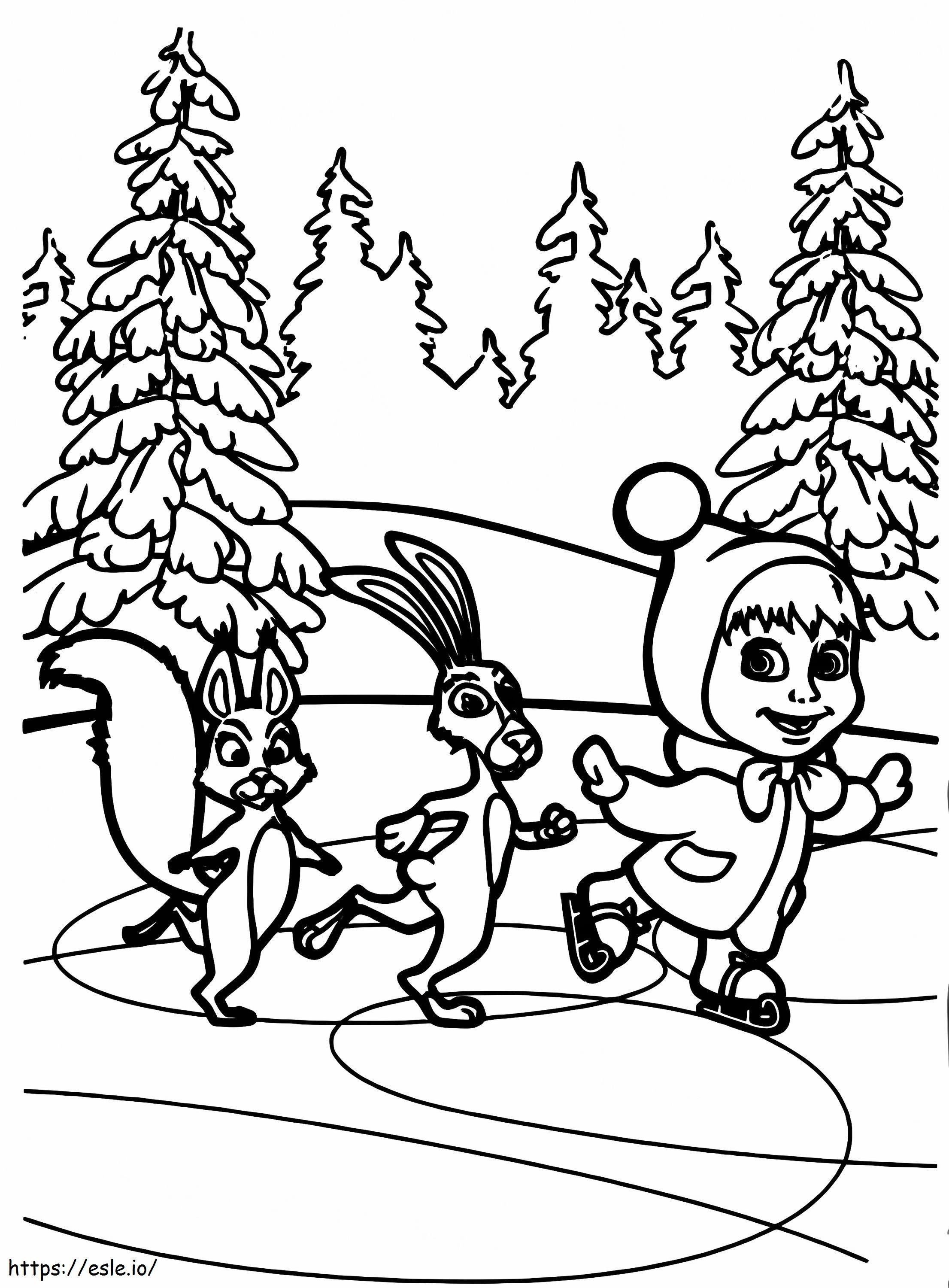 Masha In Christmas coloring page