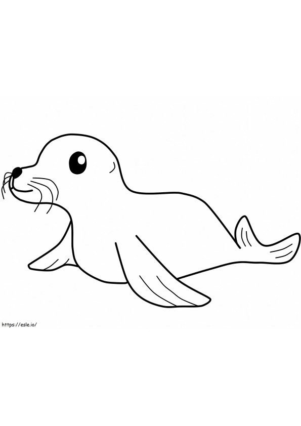 Uma foca fofa para colorir