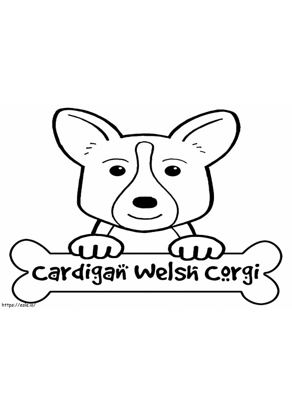 Neuletakki Welsh Corgi värityskuva