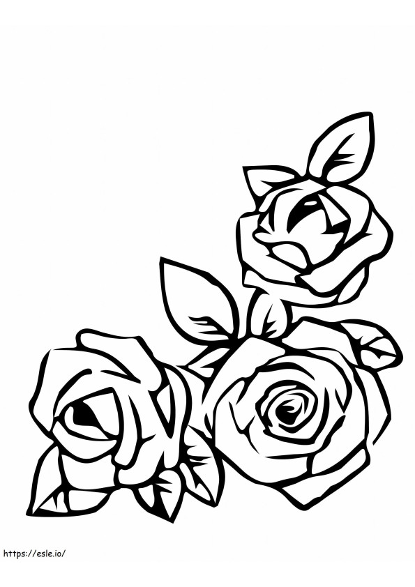 Coloriage Fleurs roses douces à imprimer dessin