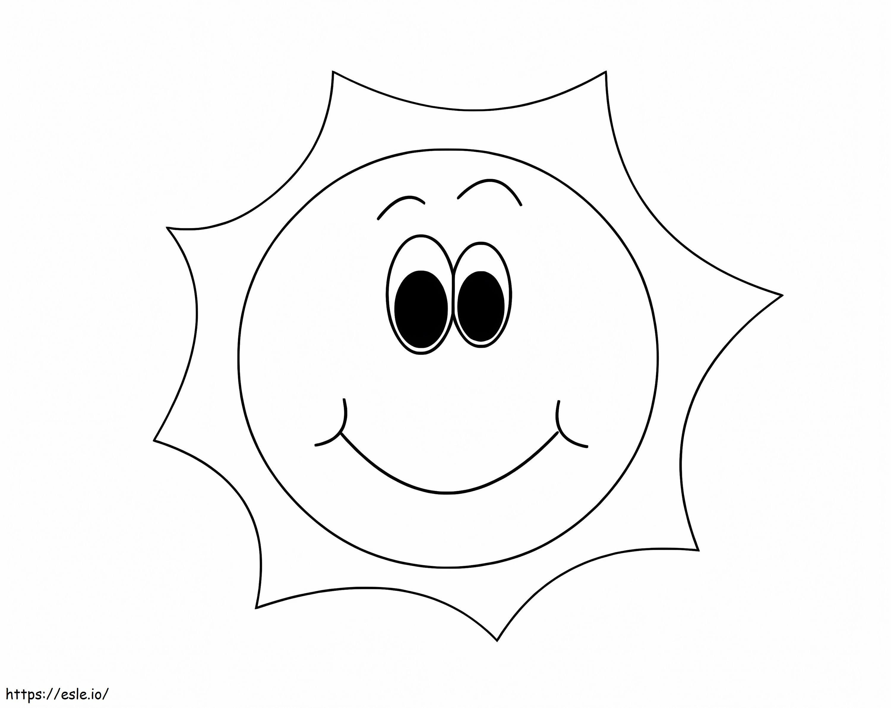 Printable Sun Smiling coloring page