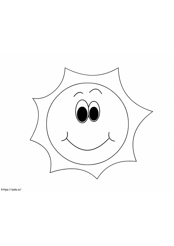 Printable Sun Smiling coloring page