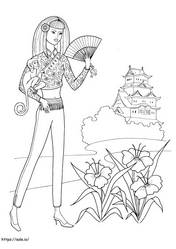 Chinese Teenager coloring page