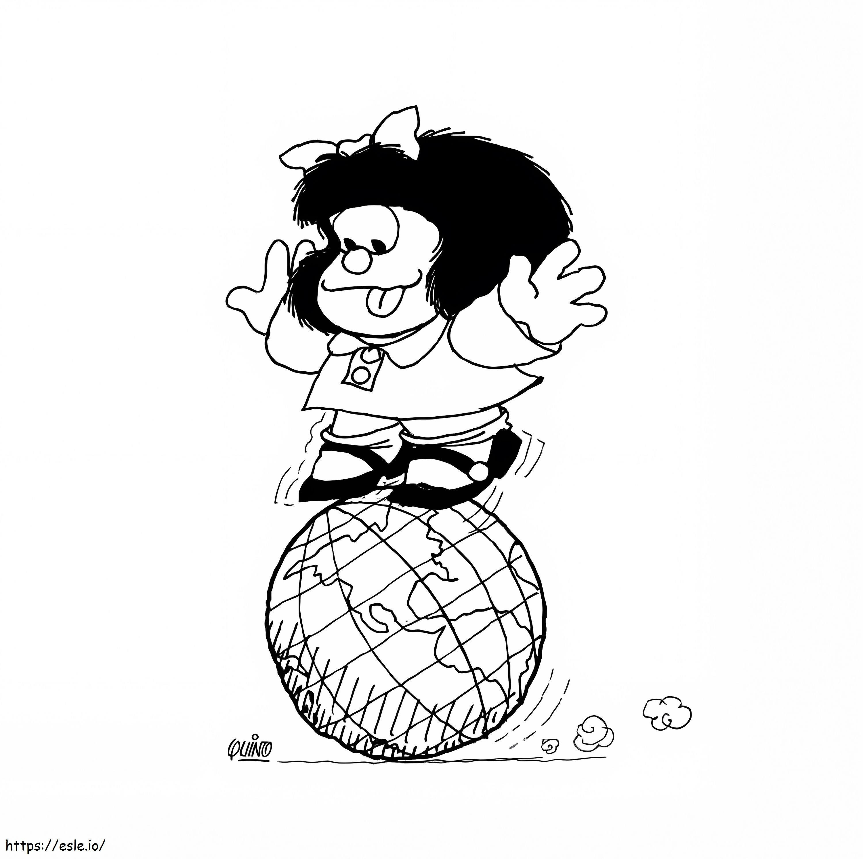 Mafalda Dan Globe Gambar Mewarnai