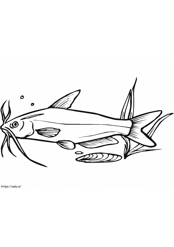 Catfish Swimming coloring page