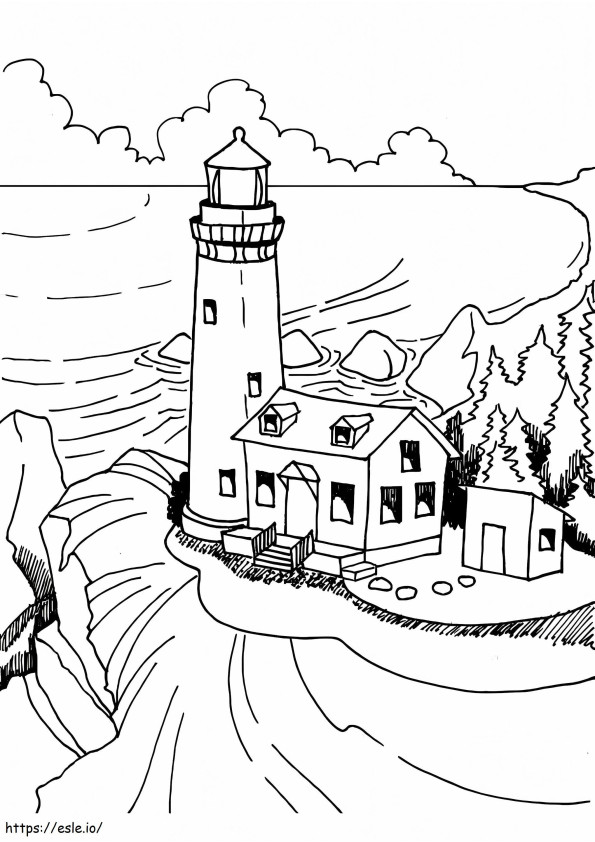Lighthouse 4 coloring page