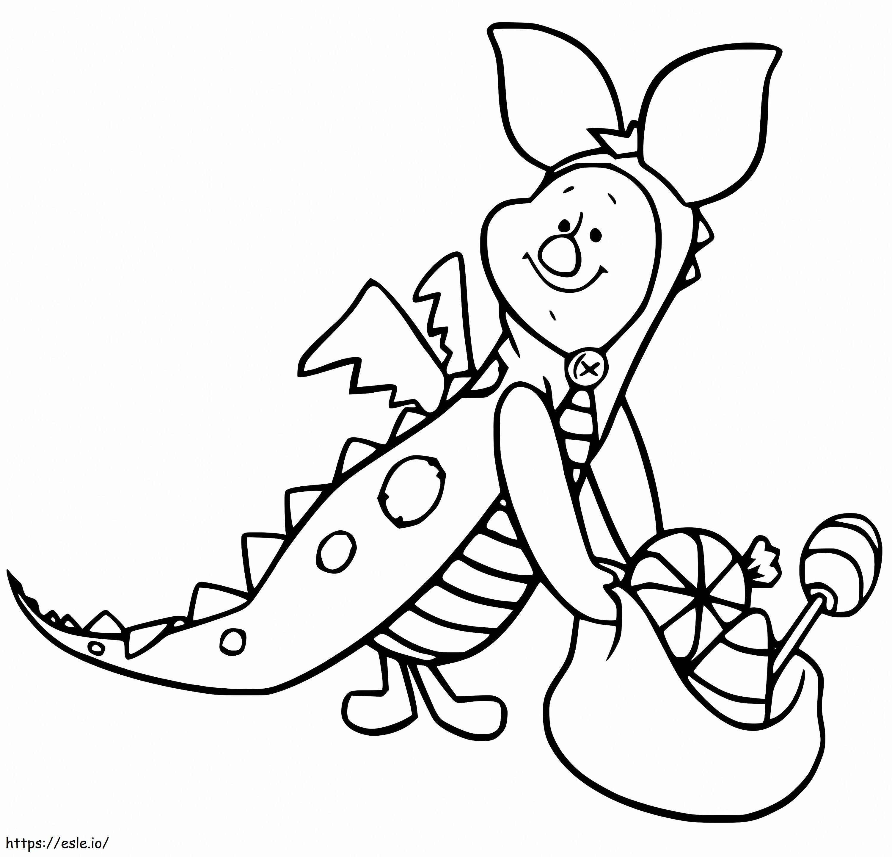 Piglet And Candies Bag coloring page