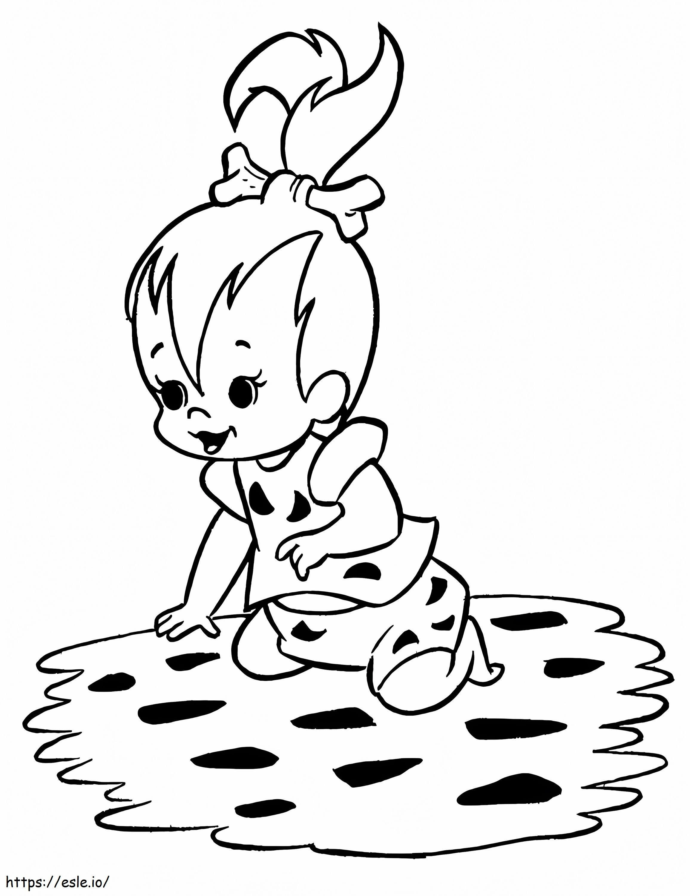 Cute Pebbles Flintstone coloring page