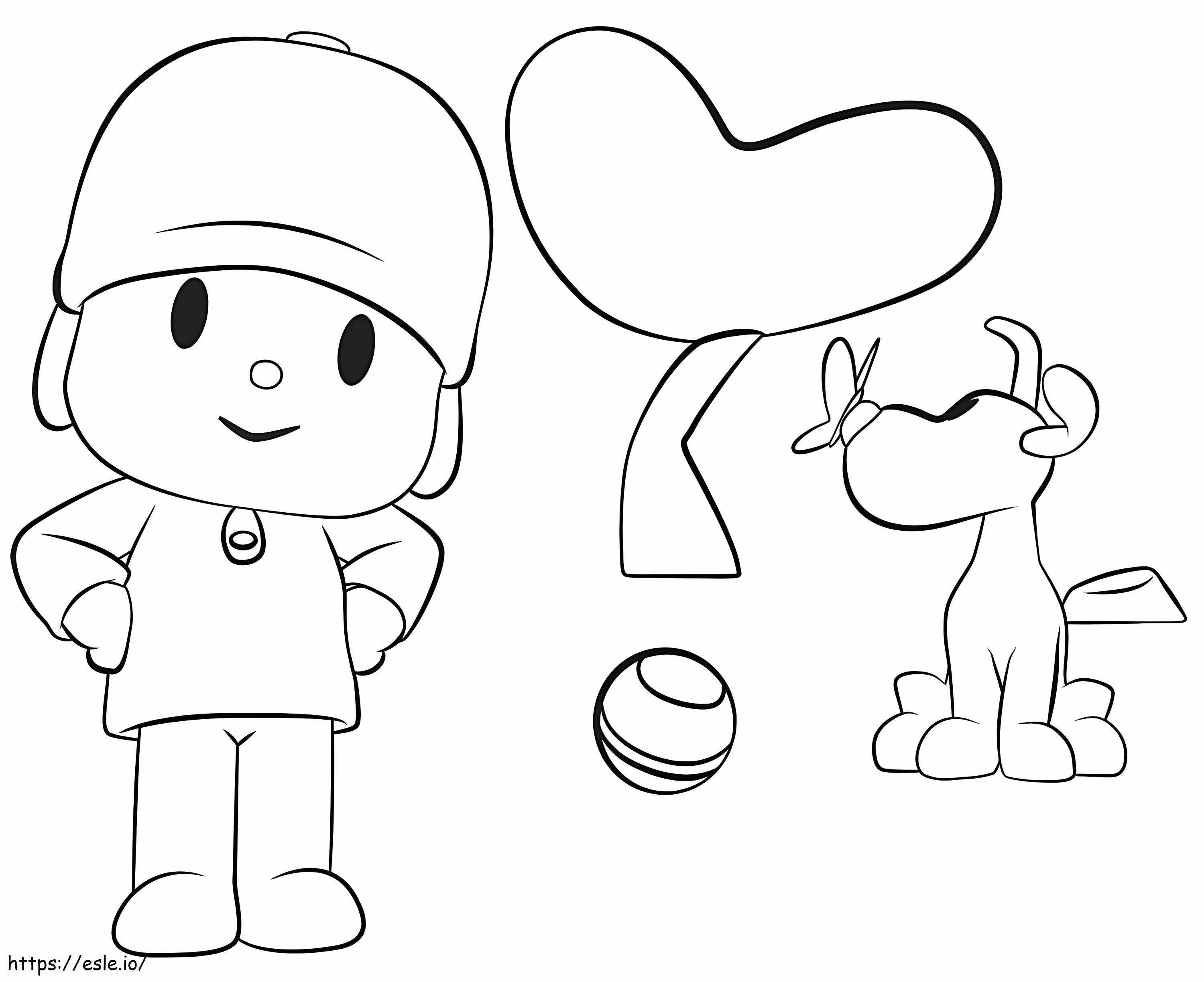 Loula And Pocoyo With Ball coloring page