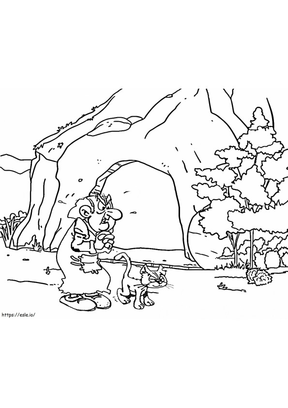 Gargamel And Cat coloring page