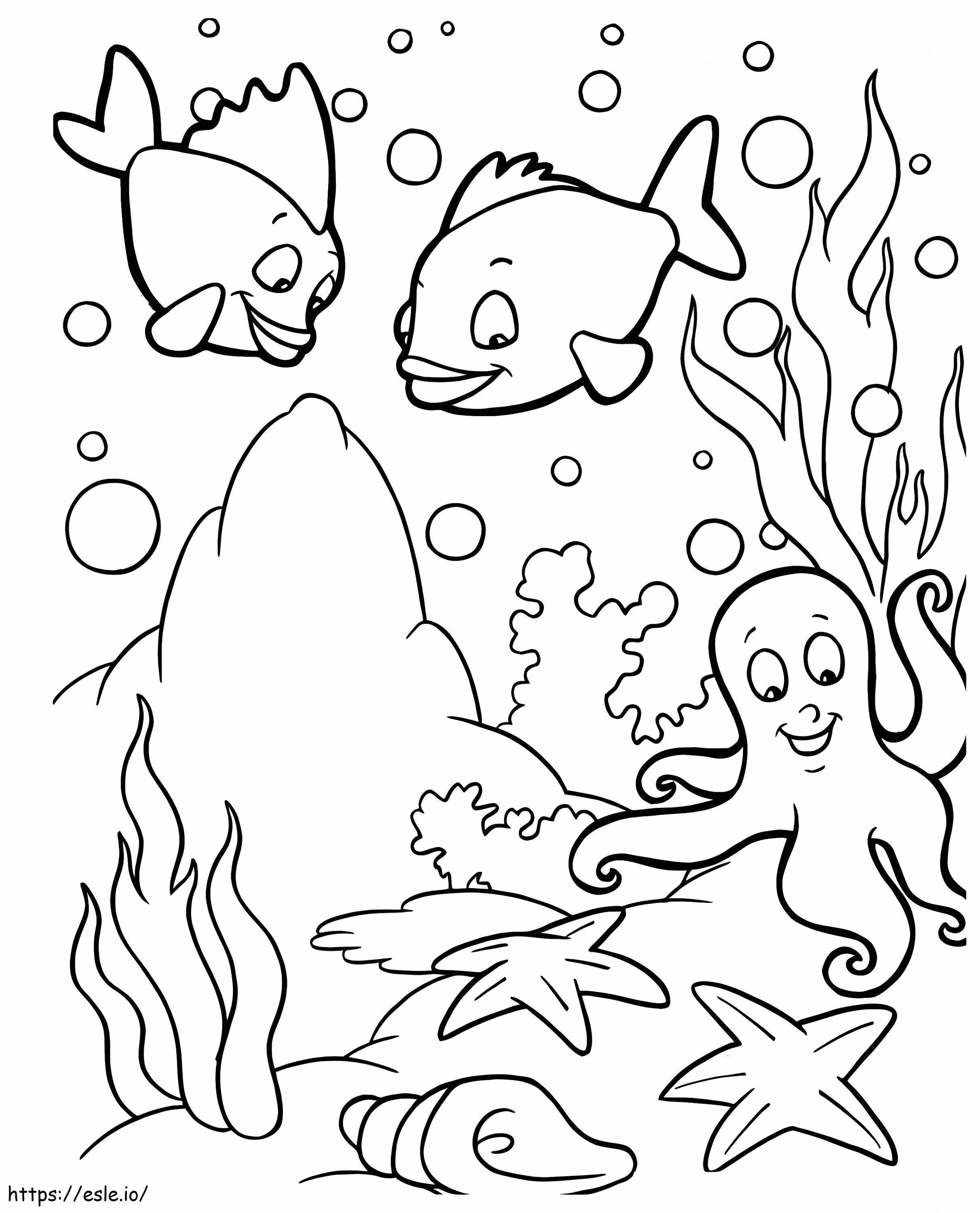 Printable Ocean Scene coloring page