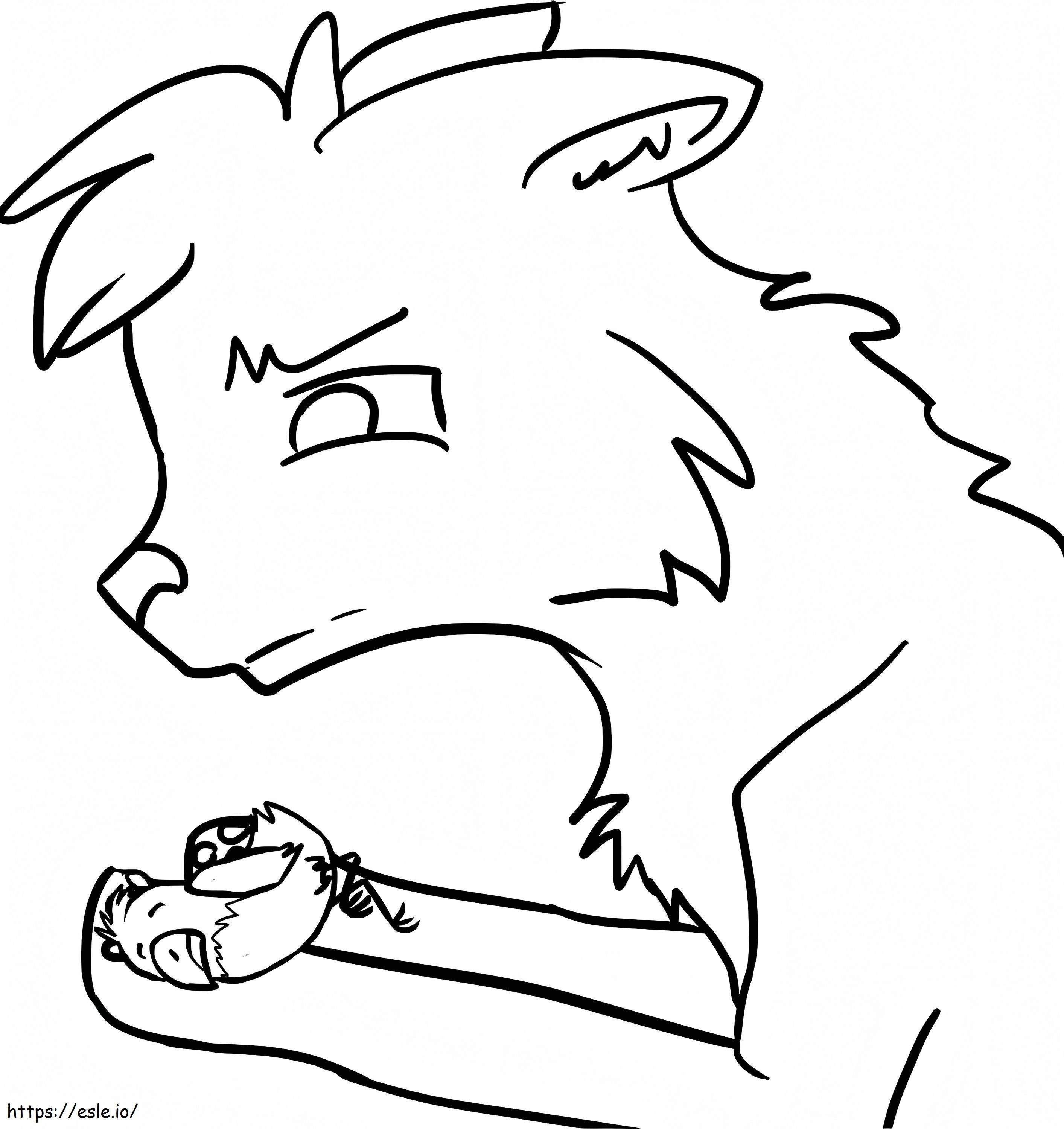 Sad Cat Warrior Face coloring page