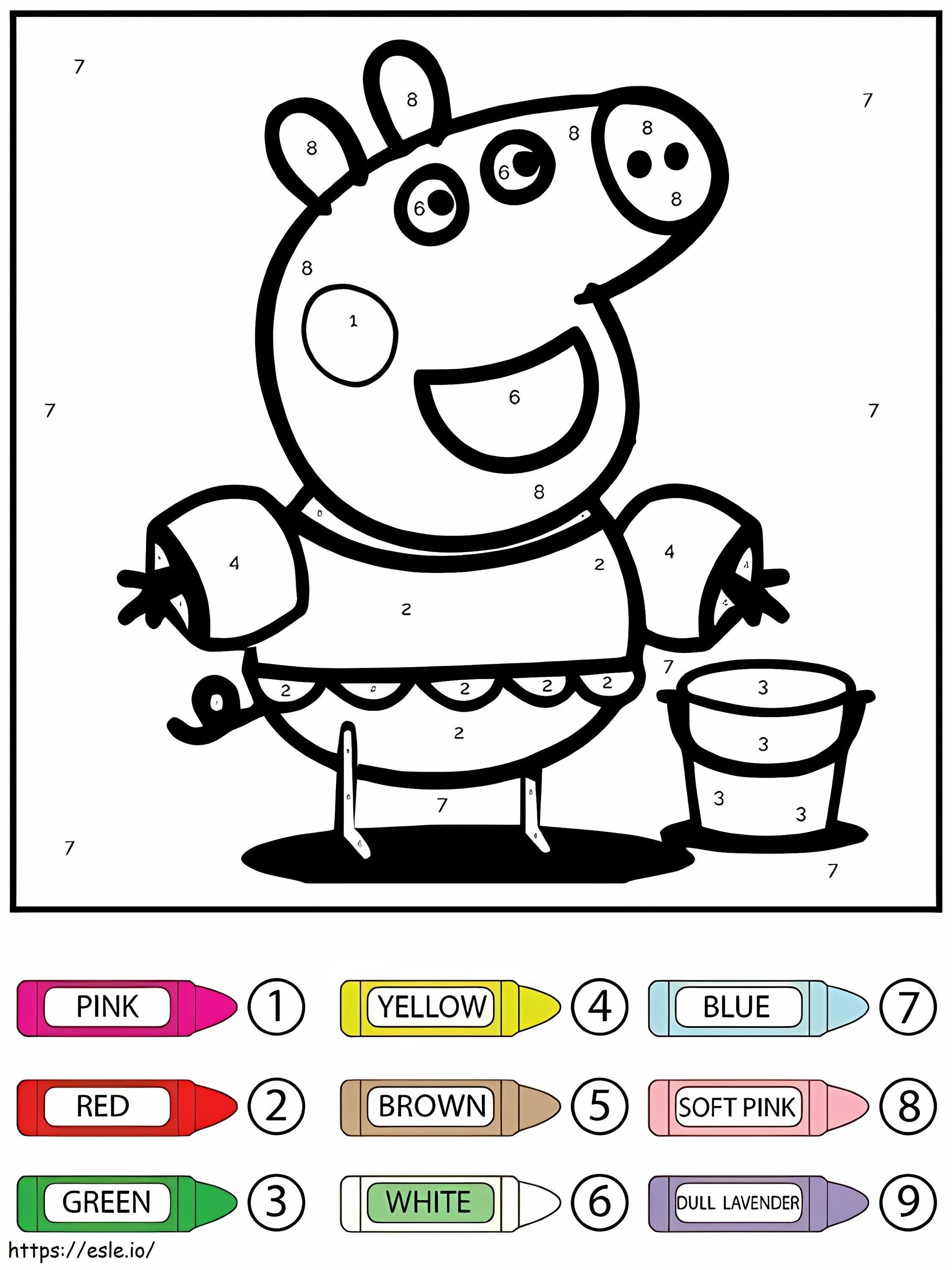 Coloriage Coloriage Peppa Pig par numéro à imprimer dessin