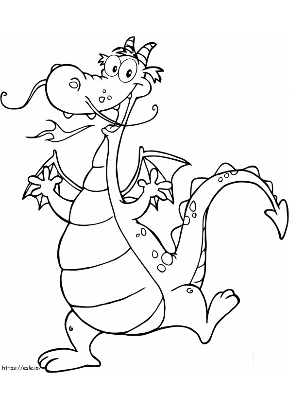 um dragão feliz para colorir