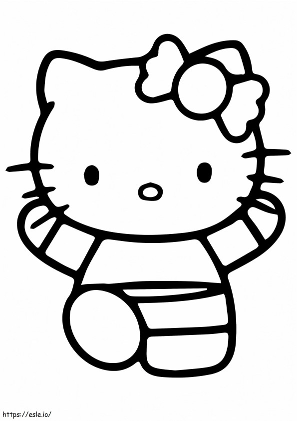 Hello Kitty fazendo ginástica para colorir