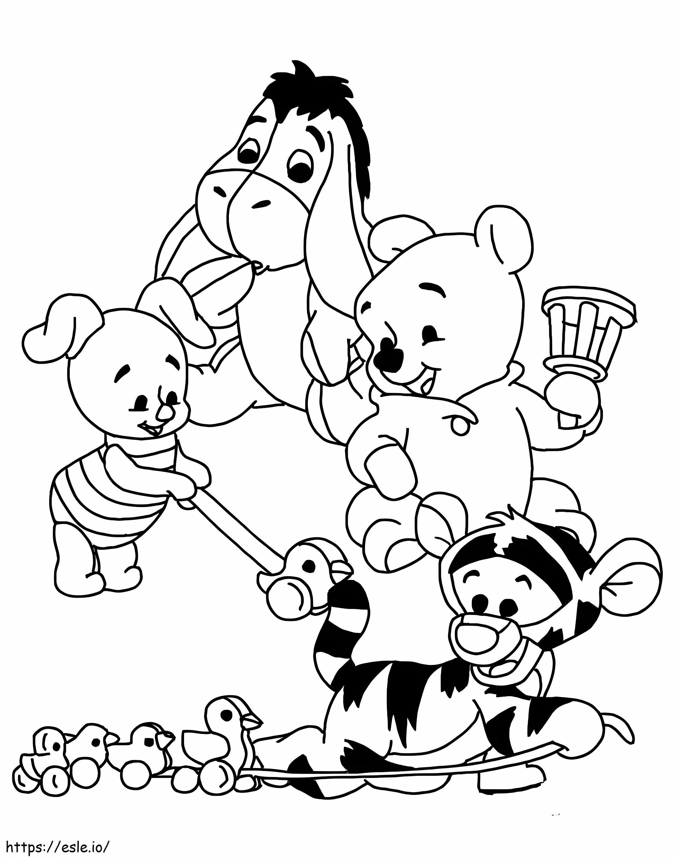 Bebeluşul Winnie The Pooh şi prietenii de colorat