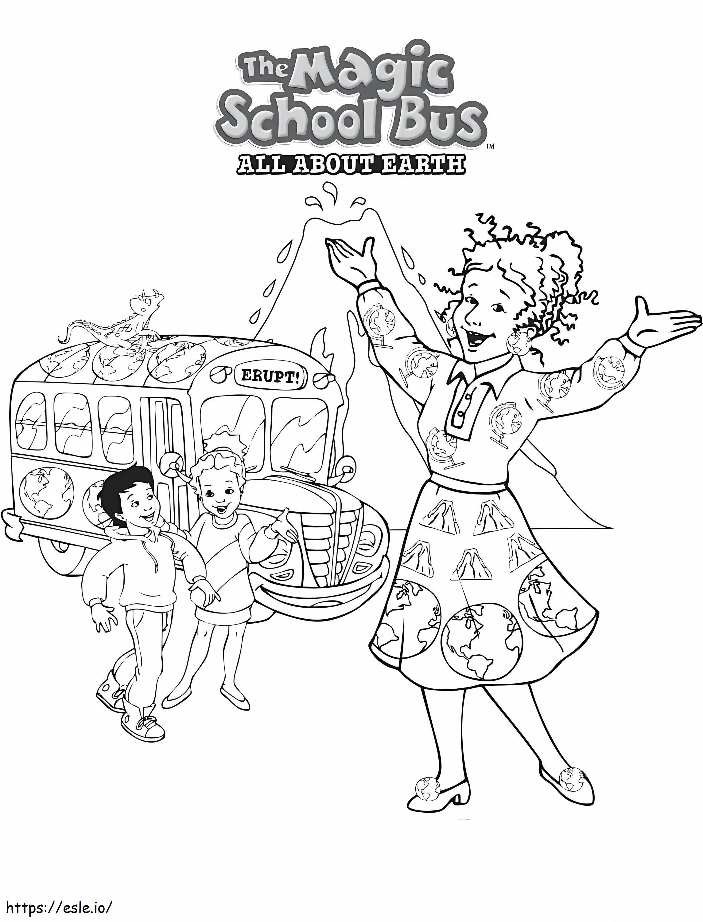 Coloriage Autobus scolaire magique 2 à imprimer dessin