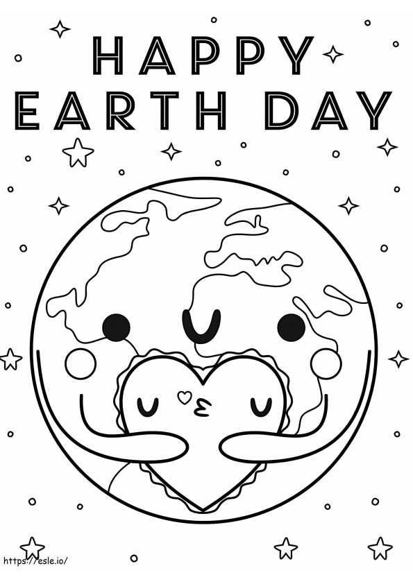 Coloriage Joyeux Jour de la Terre 3 à imprimer dessin