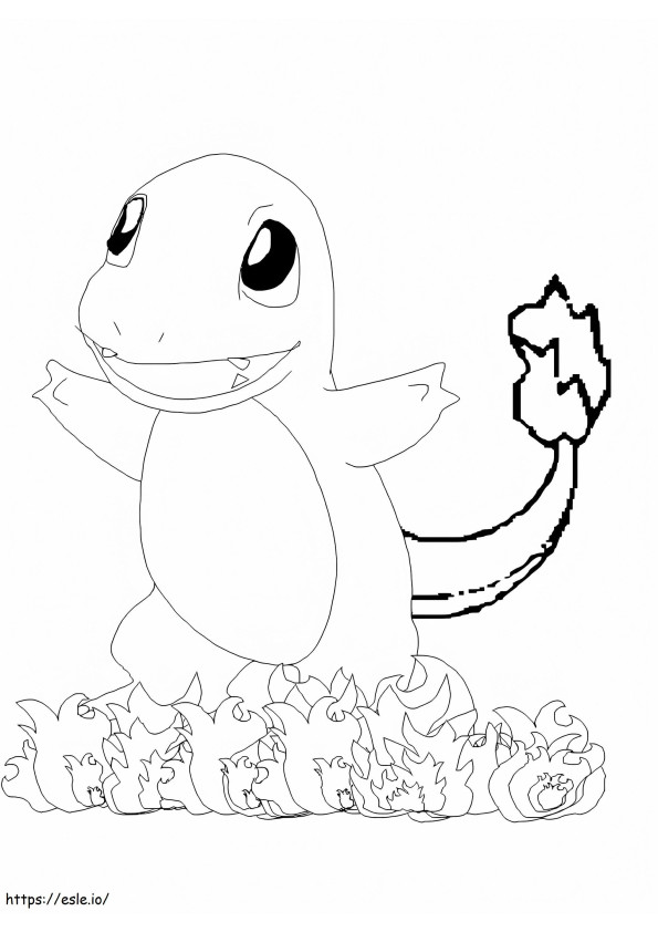 Fire Charmander coloring page