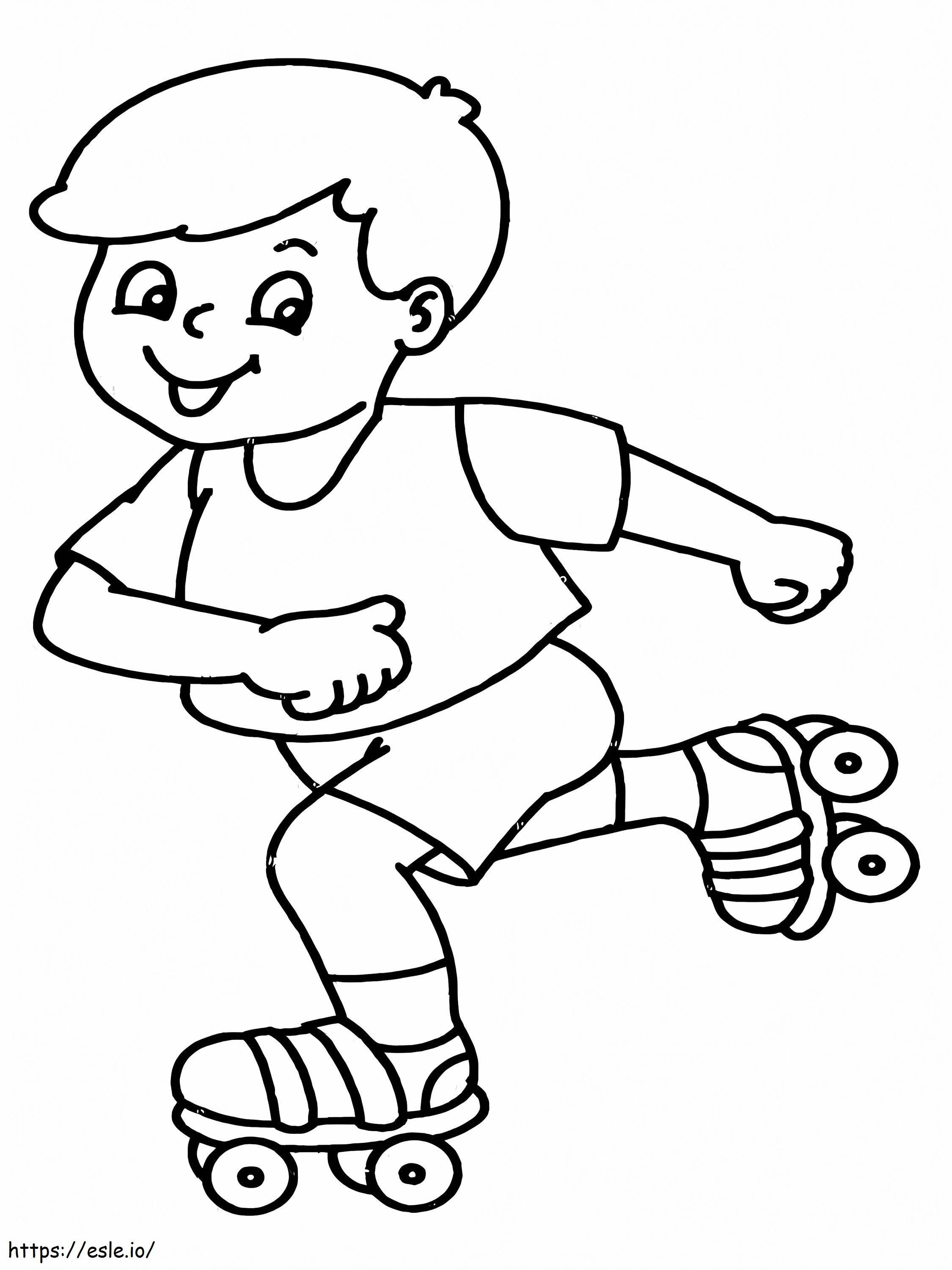Coloriage Patin à roulettes garçon à imprimer dessin