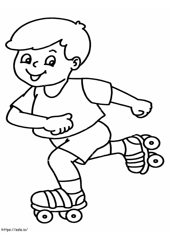 Boy Roller Skate coloring page