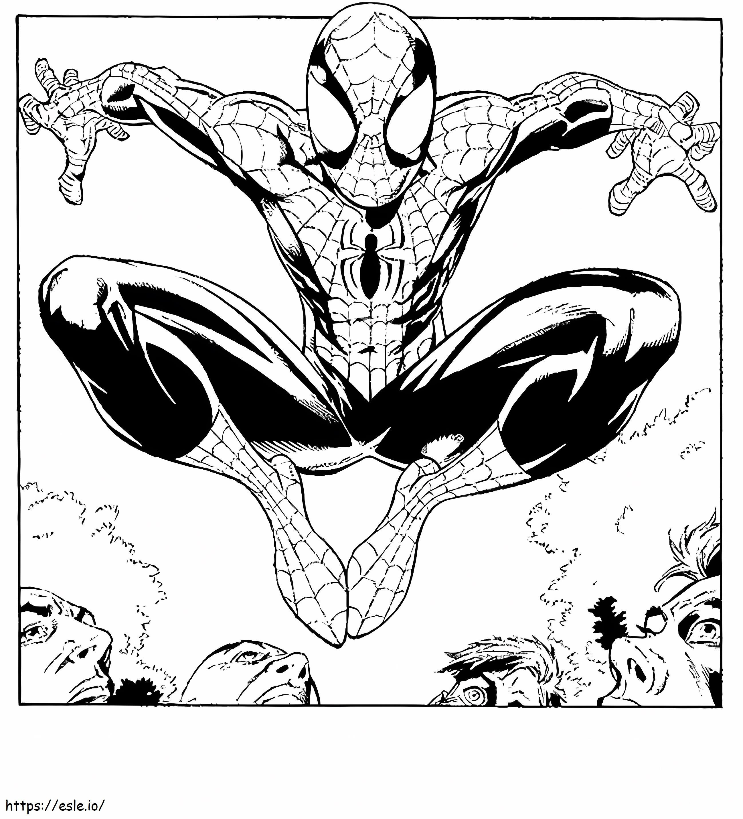 Spiderman And People coloring page