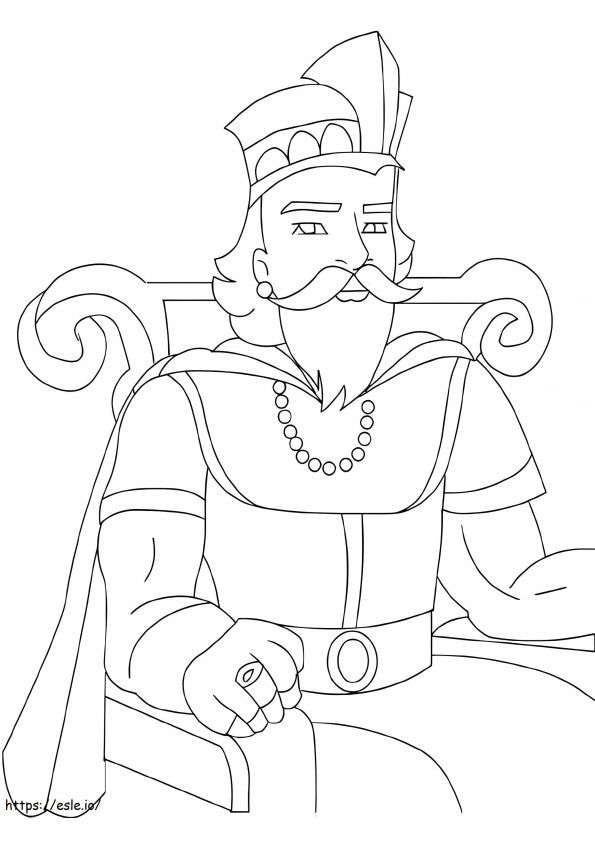 King Sitting On The Chair coloring page